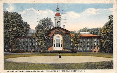 Nassau Hall, Historic Cannon, Princeton University New Jersey Postcard