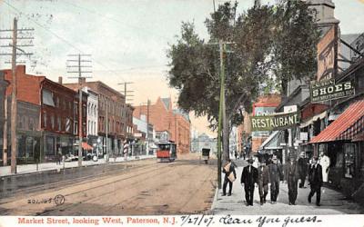 Market Street, looking West Paterson, New Jersey Postcard