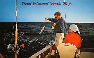 Boating a Catch Point Pleasant Beach, New Jersey Postcard