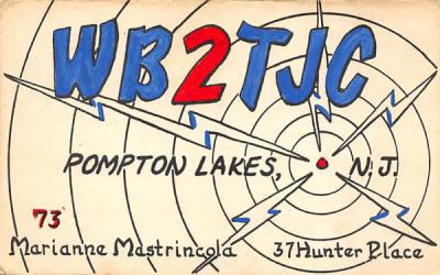 WB2TJC Pompton Lakes, New Jersey Postcard