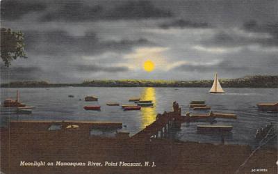 Moonlight on Manasquan River Point Pleasant, New Jersey Postcard