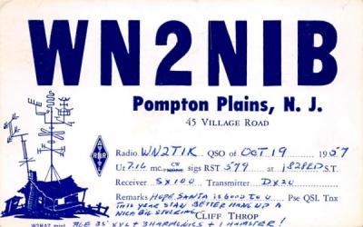 WN2NIB Pompton Plains, New Jersey Postcard