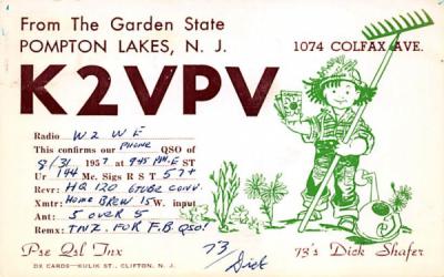 K2VPV Pompton Lakes, New Jersey Postcard