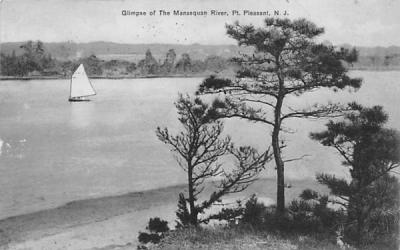 Glimpse of The Manasquan River Point Pleasant, New Jersey Postcard