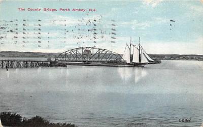 The County Bridge Perth Amboy, New Jersey Postcard