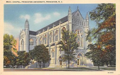 Chapel, Princeton University New Jersey Postcard