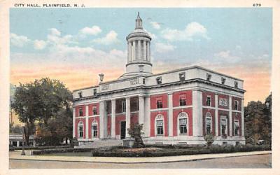 City Hall Plainfield, New Jersey Postcard