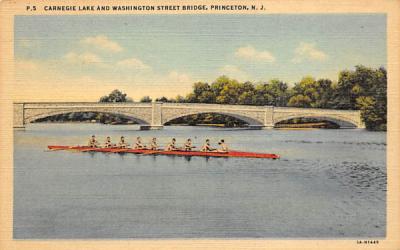Carnegie Lake and Washington Street Bridge Princeton, New Jersey Postcard