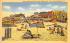 Scene along Beach Front from Fishing Pier Point Pleasant Beach, New Jersey Postcard