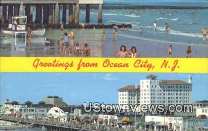 Ocean City, NJ     ;     Ocean City, New Jersey Postcard