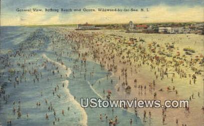 Bathing Beach, Ocean - Wildwood-by-the Sea, New Jersey NJ Postcard