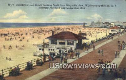 Boardwalk, Beach & Fishing Pier - Wildwood-by-the Sea, New Jersey NJ Postcard