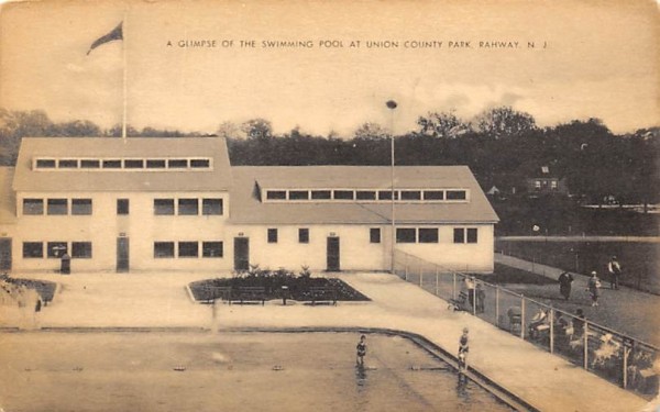 Swimming Pool at Union County Park Rahway, New Jersey Postcard