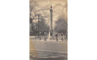 Memorial Monument Rutherford, New Jersey Postcard