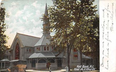 First M. E. Church Red Bank, New Jersey Postcard