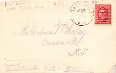 Envelope with letter inside Robbinsville, New Jersey Postcard