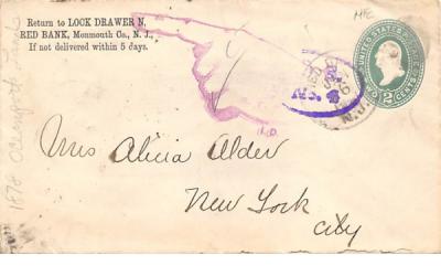 Envelope with letter inside Red Bank, New Jersey Postcard