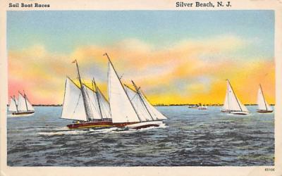 Sail Boat Races Silver Beach, New Jersey Postcard