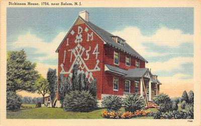 Dickinson House Salem, New Jersey Postcard