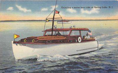 Enjoying a motor boat ride  Spring Lake, New Jersey Postcard