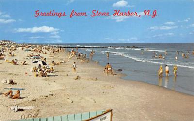 The Wide, Gently Sloping Beach Stone Harbor, New Jersey Postcard