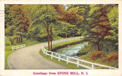 Greetings fro Stone Mill, N. J., USA New Jersey Postcard