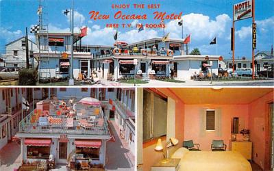 Enjoying the Best New Oceana Motel Seaside Heights, New Jersey Postcard