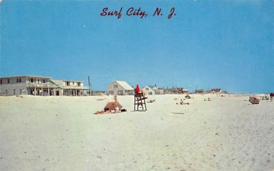 Beach and Cottages Along the Shore Surf City, New Jersey Postcard