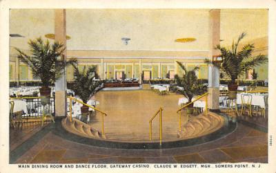 Dining Room, Dance Floor, Gateway Casino Somers Point, New Jersey Postcard
