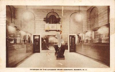 Interior of the Citizens Trust Company Summit, New Jersey Postcard