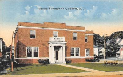 Sussex Borough Hall New Jersey Postcard