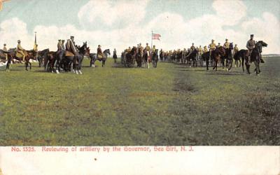 Reviewing of artillery by the Governor Sea Girt, New Jersey Postcard