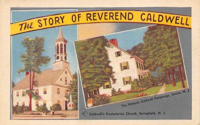 The Story of Reverend Caldwwall Springfield, New Jersey Postcard