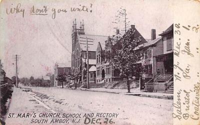 St. Mary's Church, School and Rectory South Amboy, New Jersey Postcard