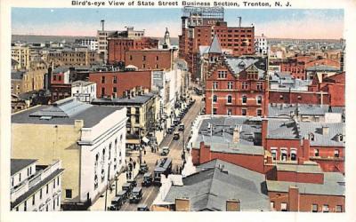 Bird's-eye View of State Street Business Section Trenton, New Jersey Postcard