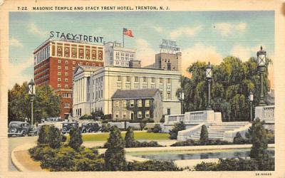Masonic Temple and Stacy Trent Hotel Trenton, New Jersey Postcard