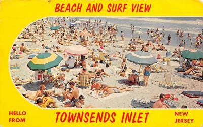 Beach and Surf View Townsends Inlet, New Jersey Postcard