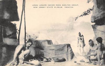 Lenni Lenape Indian Rock Shelter Group Trenton, New Jersey Postcard