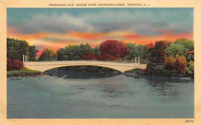 Perdicaris Ave. Bridge Over Sanhican Creek Trenton, New Jersey Postcard