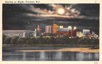 Skyline at Night Trenton, New Jersey Postcard