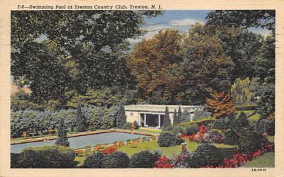 Swimming Pool at Trenton Country Club New Jersey Postcard