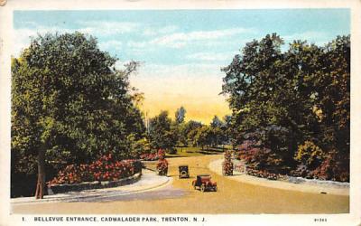 Bellevue Entrance, Cadwalader Park Trenton, New Jersey Postcard
