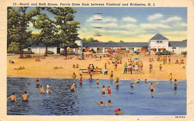 Beach and Bath House Vineland, New Jersey Postcard