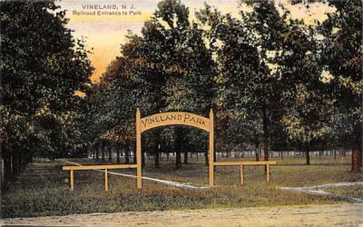 Railroad Entrance to Park Vineland, New Jersey Postcard