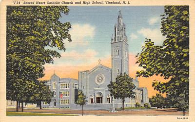 Sacred Heart Catholic Church and High School Vineland, New Jersey Postcard