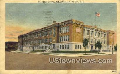 High School  - Wildwood-by-the Sea, New Jersey NJ Postcard