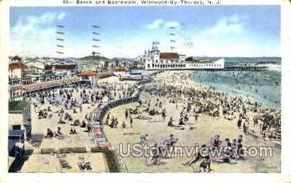 Beach And Boardwalk - Wildwood-by-the Sea, New Jersey NJ Postcard