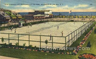 Tennis Courts Boardwalk - Wildwood-by-the Sea, New Jersey NJ Postcard