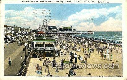 Beach And Boardwalk - Wildwood-by-the Sea, New Jersey NJ Postcard