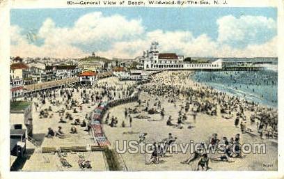 Beach - Wildwood-by-the Sea, New Jersey NJ Postcard